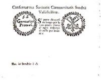 Sec. XVIII, lo stemma in un certificato di sanità