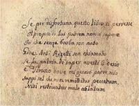 Ex libris in versi, manoscritto di Gio. Antonio Rizetti, Tirano, sec.XVIII