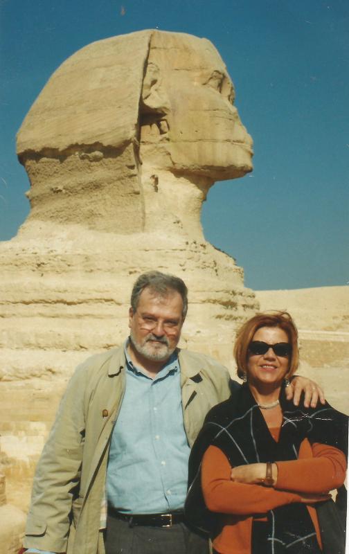 Con Delia davanti alla Sfinge